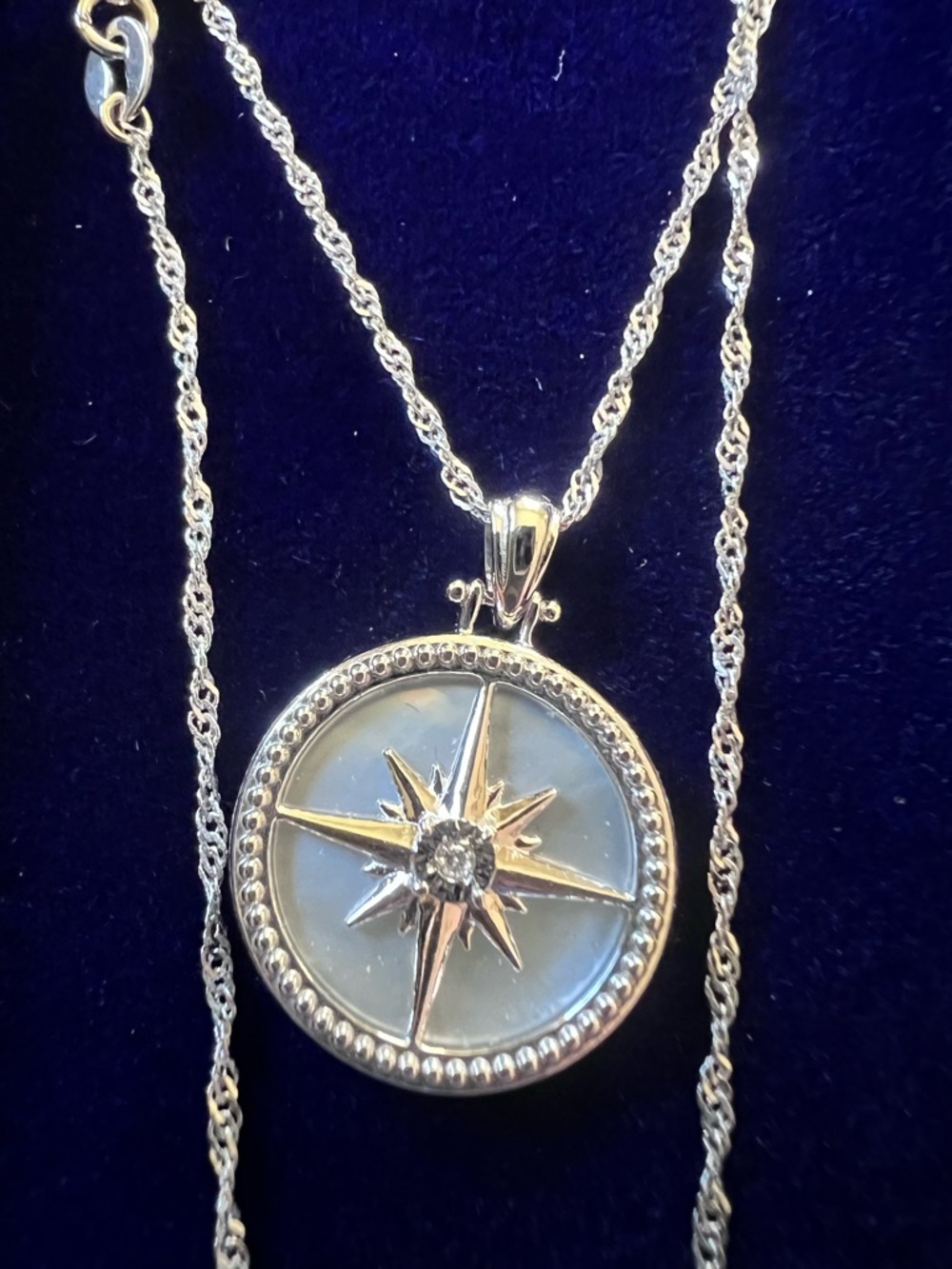 Bradford Exchange Diamond Sterling Silver Always My Daughter Compass necklace - Picture 3 of 9